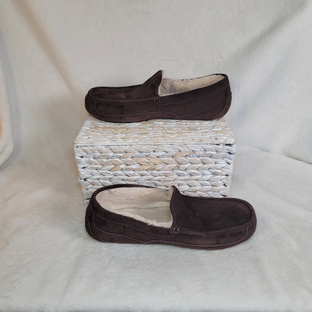 Ugg Ascot Loafer Outdoor Moccasin Brown Suede Casual Cabincore Men's 12 Sherpa‎
